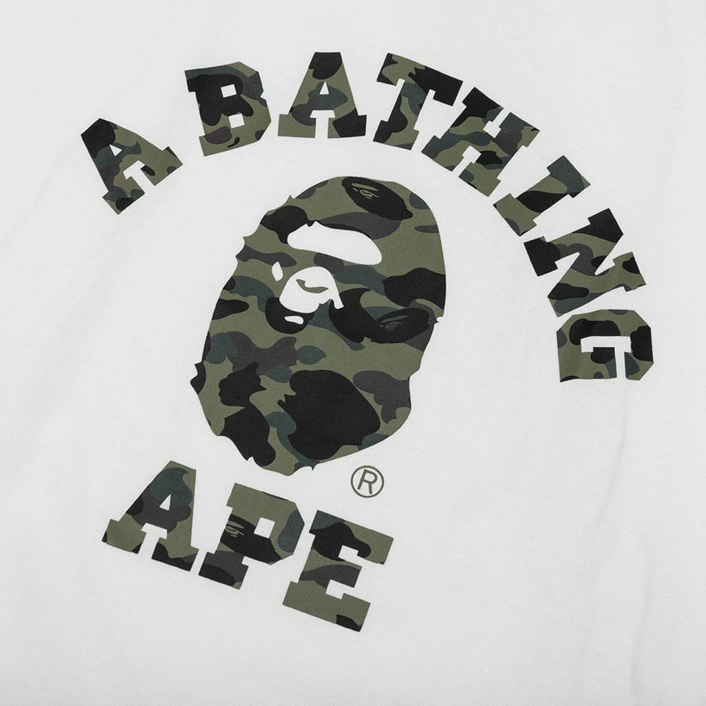 1st Camo College Tee - White/Green - Image 3