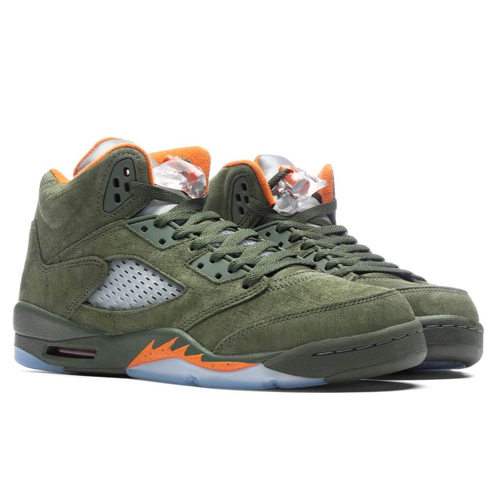 Air Jordan 5 Retro 'Olive' (GS) - Army Olive/Solar Orange - Image 2