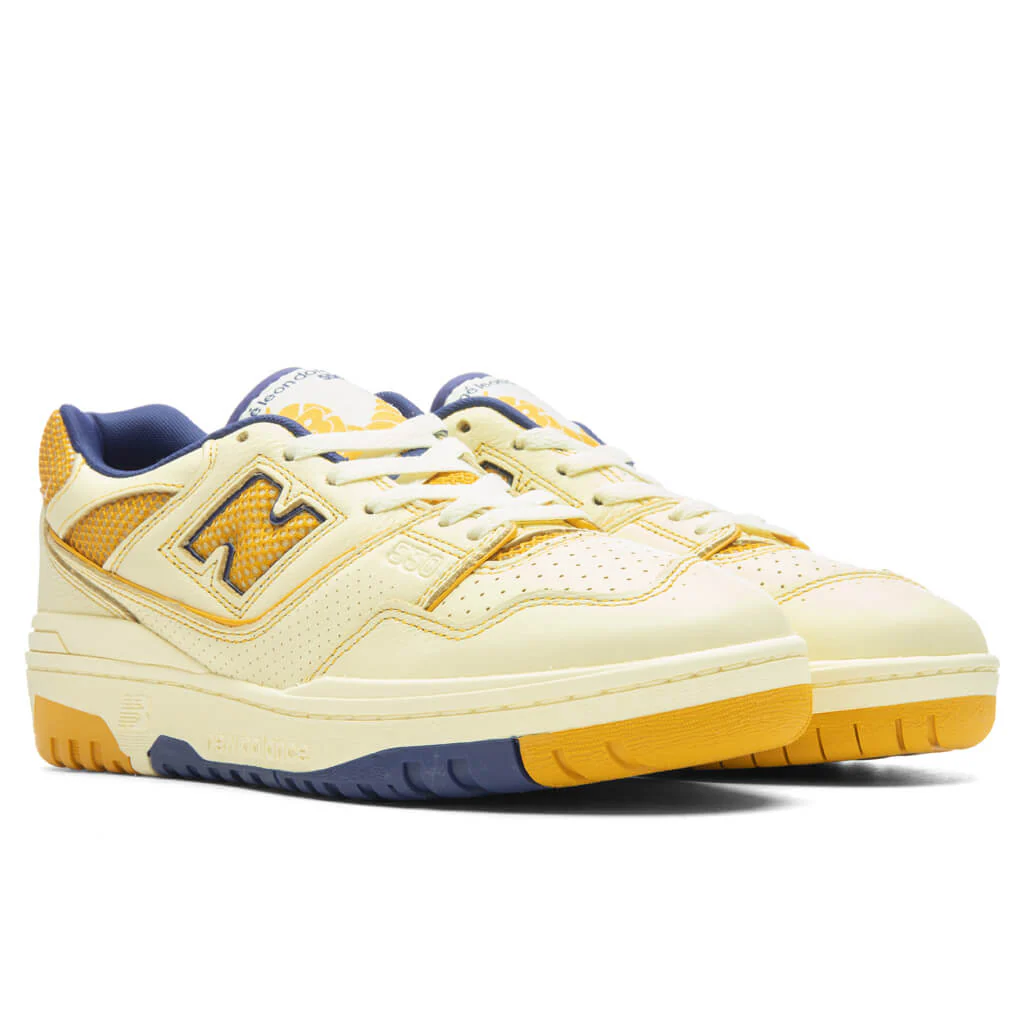 New Balance x Aime Leon Dore P550 Basketball Oxfords - White/Yellow - Image 2