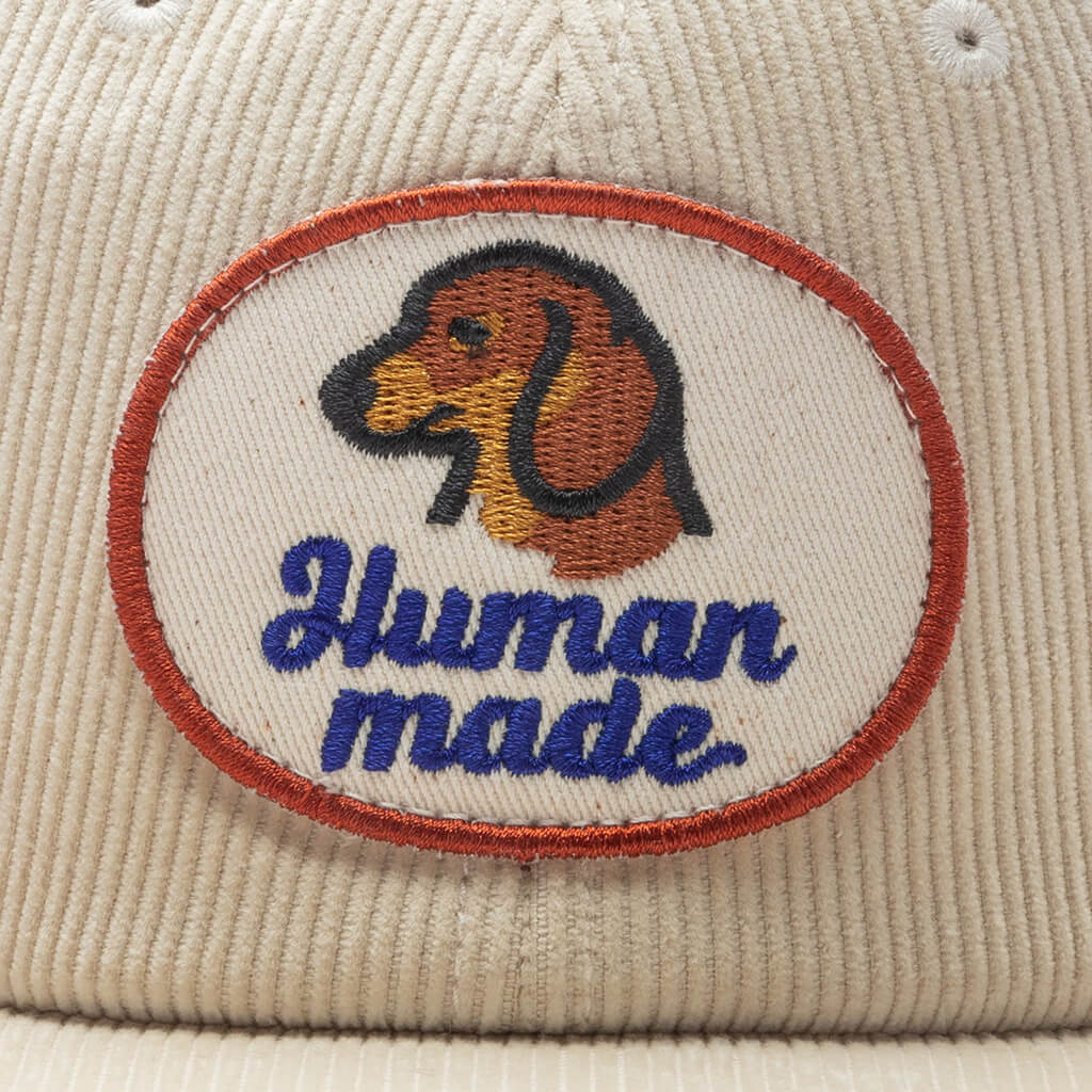 6 Panel Corduroy Cap - White - Image 4
