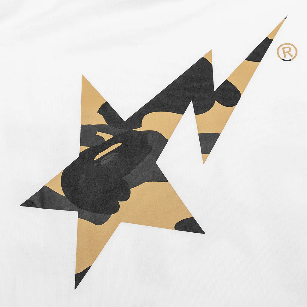 1st Camo Bape STA Tee - White/Yellow - Image 4