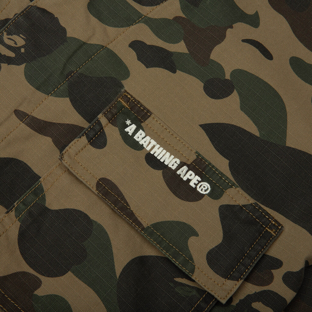 1st Camo Heavy Washed Multi Pocket Cargo L/S Shirt - Green - Image 3