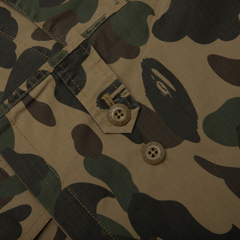 1st Camo Heavy Washed Multi Pocket Cargo L/S Shirt - Green - Image 4