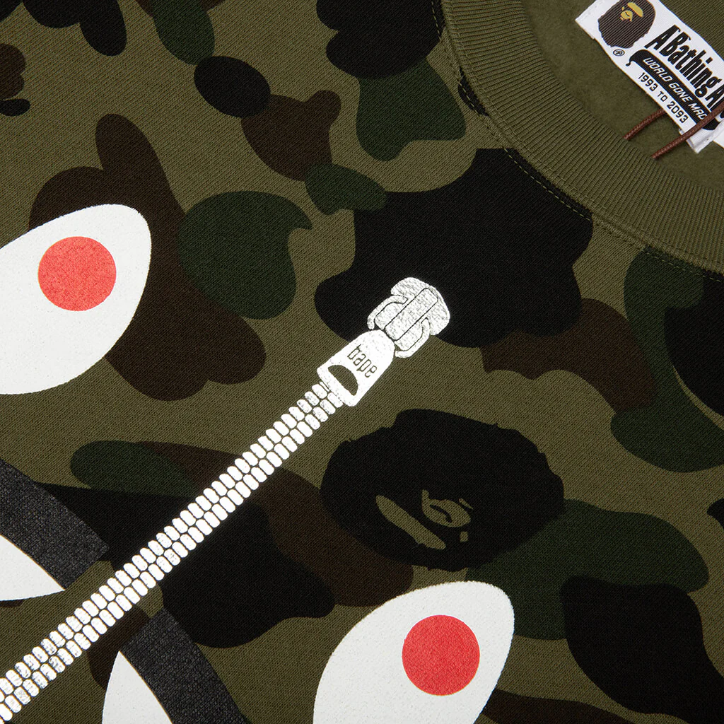 1st Camo Shark Crewneck Sweatshirt - Green - Image 3