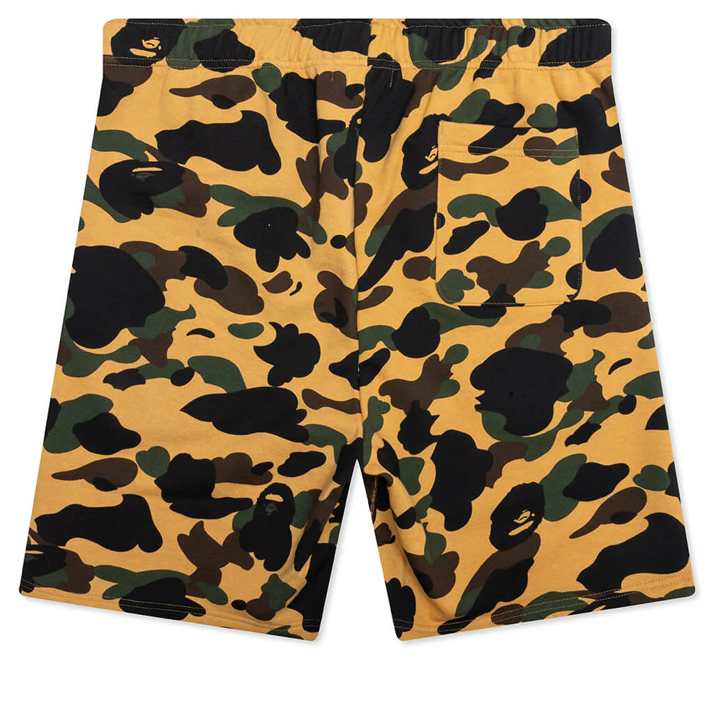 1ST Camo Shark Regular Fit Sweat Shorts - Yellow - Image 2