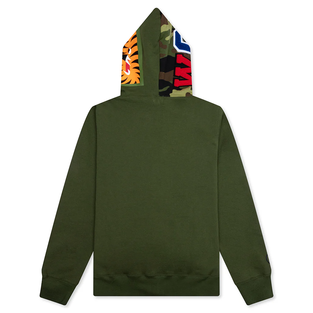 1st Shark Full Zip Hoodie - Olive Drab - Image 2