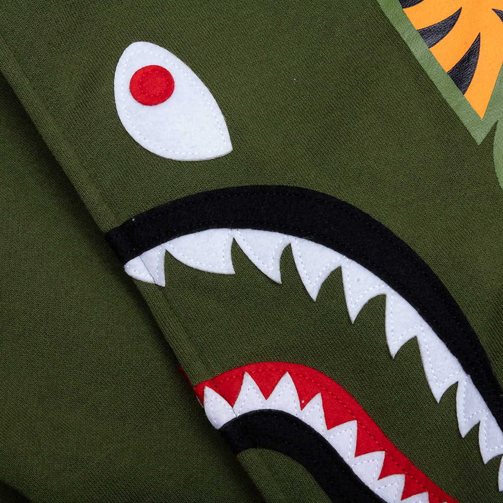1st Shark Full Zip Hoodie - Olive Drab - Image 3