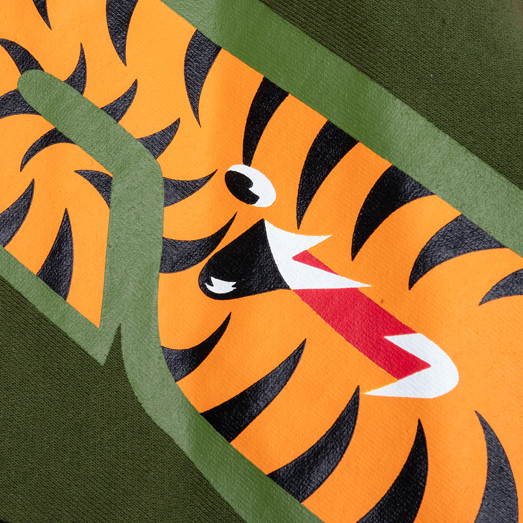 1st Shark Full Zip Hoodie - Olive Drab - Image 4