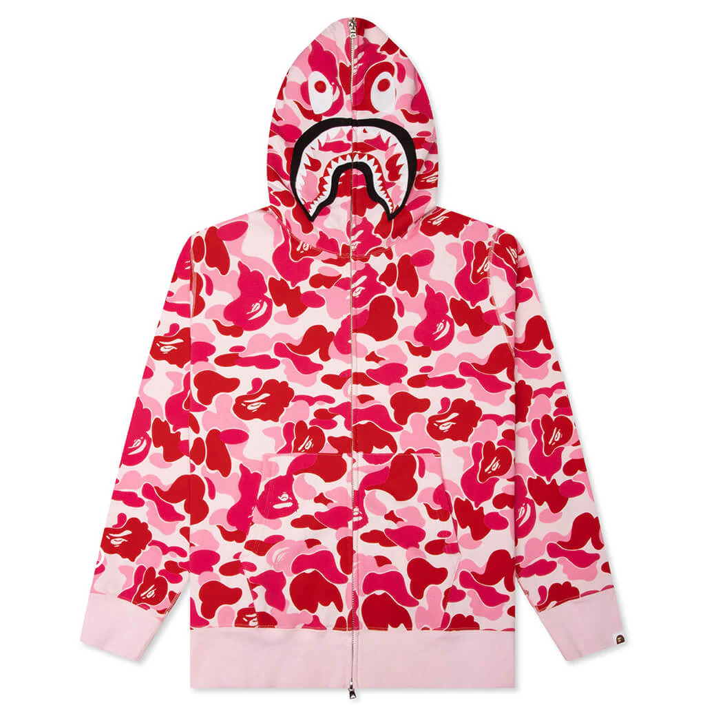 ABC Camo 2nd Shark Full Zip Hoodie - Pink