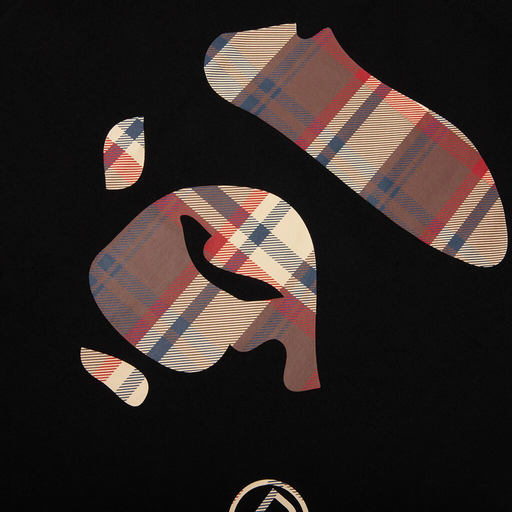 BAPE Check Ape Face Tee - Black/Red - Image 3