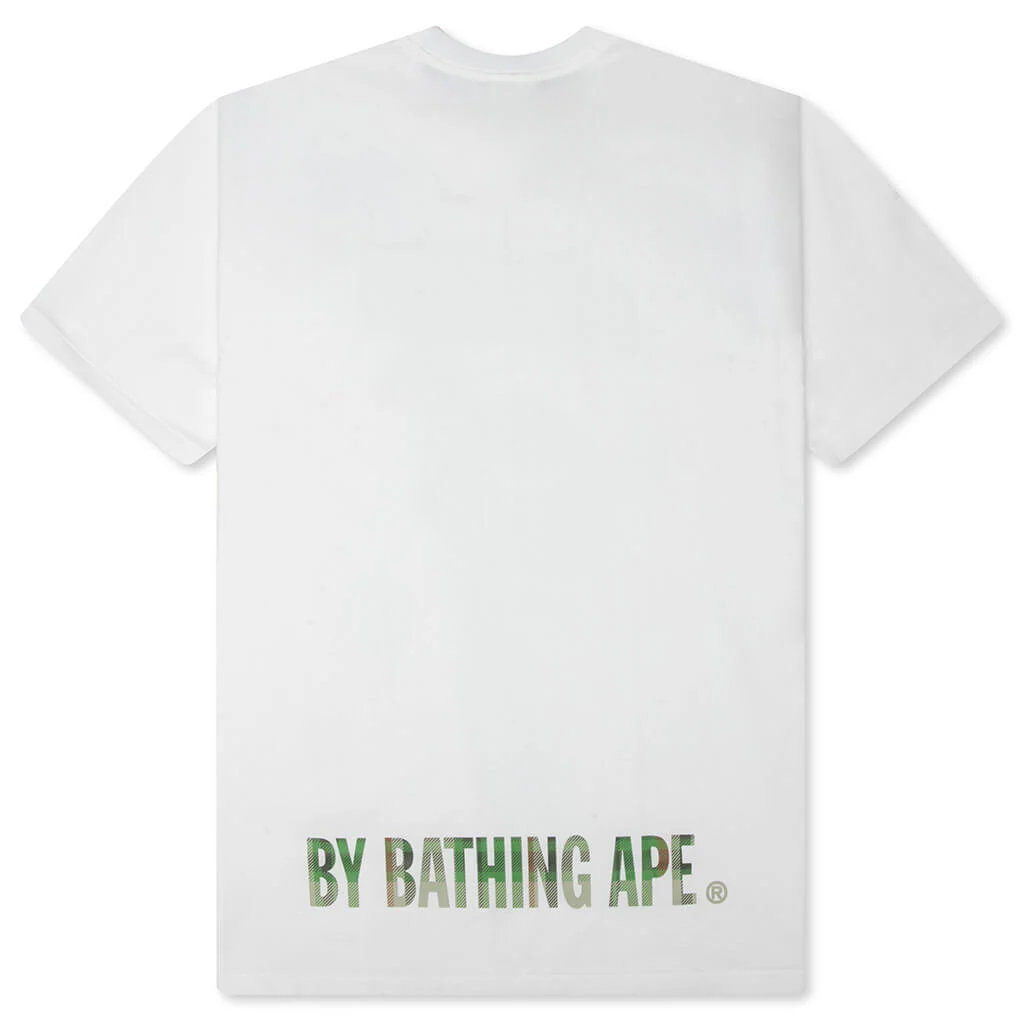 BAPE Check Ape Face Tee - White/Green - Image 2
