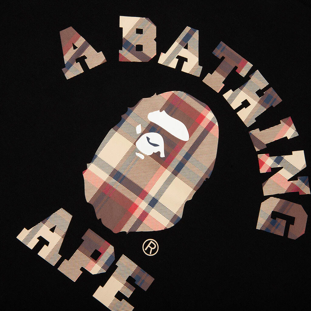 BAPE Check By Bathing Ape Tee - Black/Red - Image 3