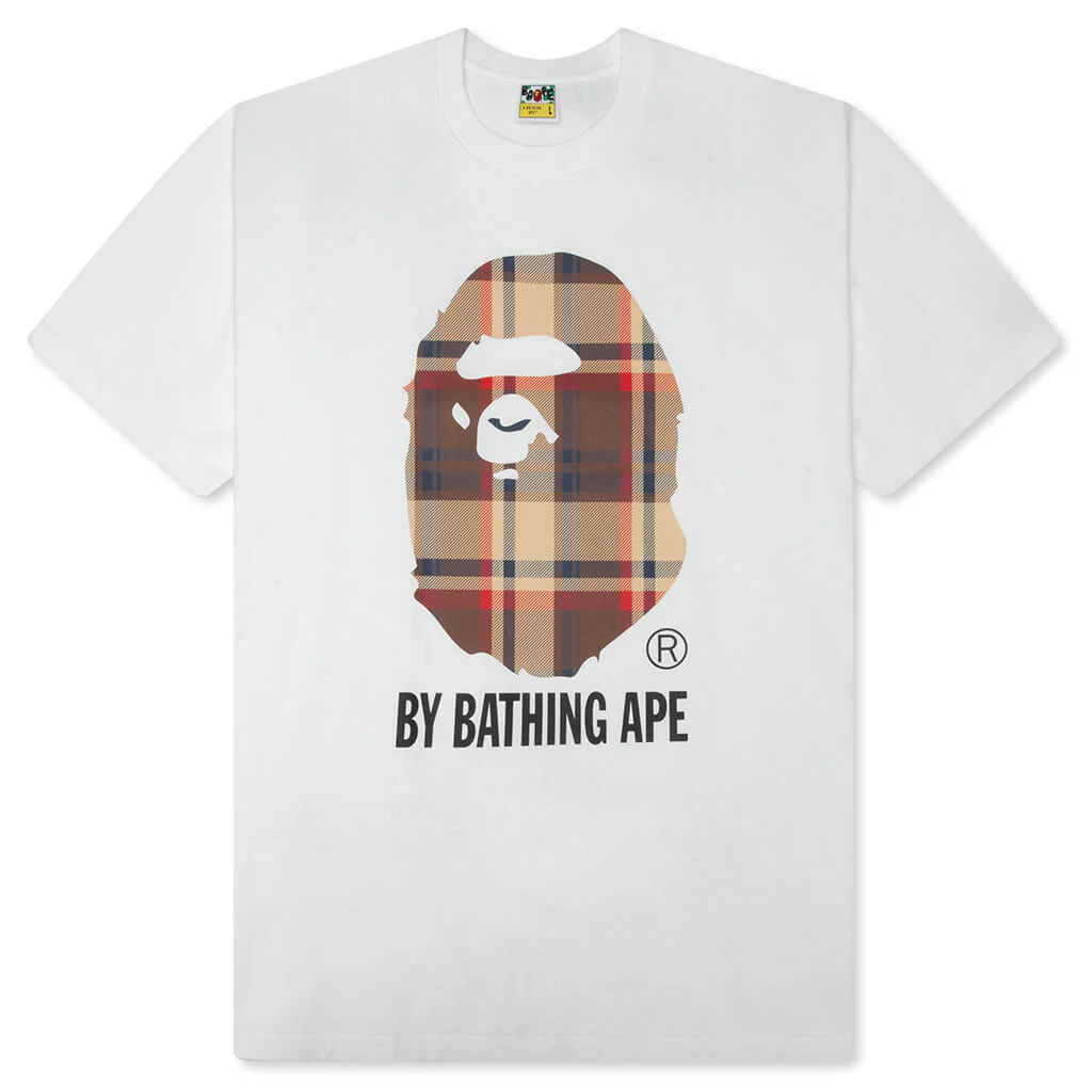 BAPE Check By Bathing Ape Tee - White/Red