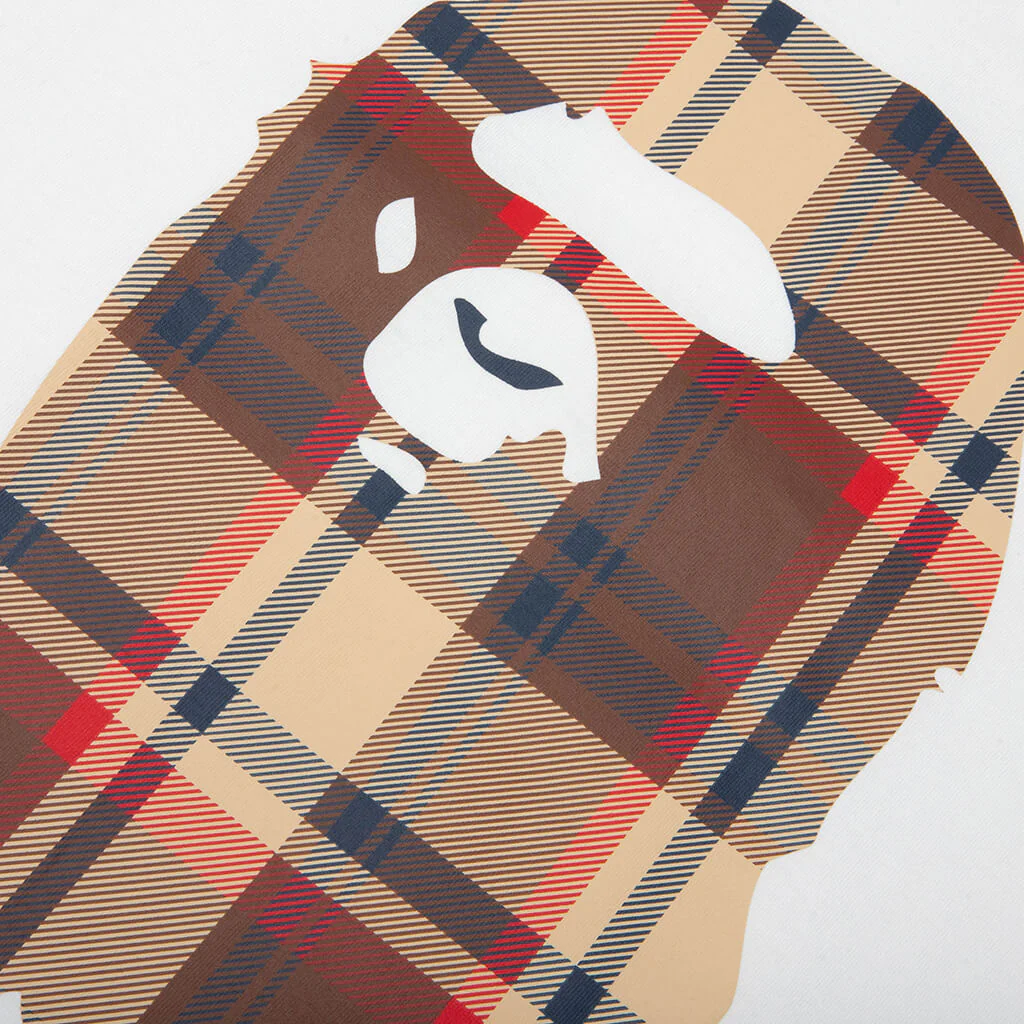 BAPE Check By Bathing Ape Tee - White/Red - Image 3