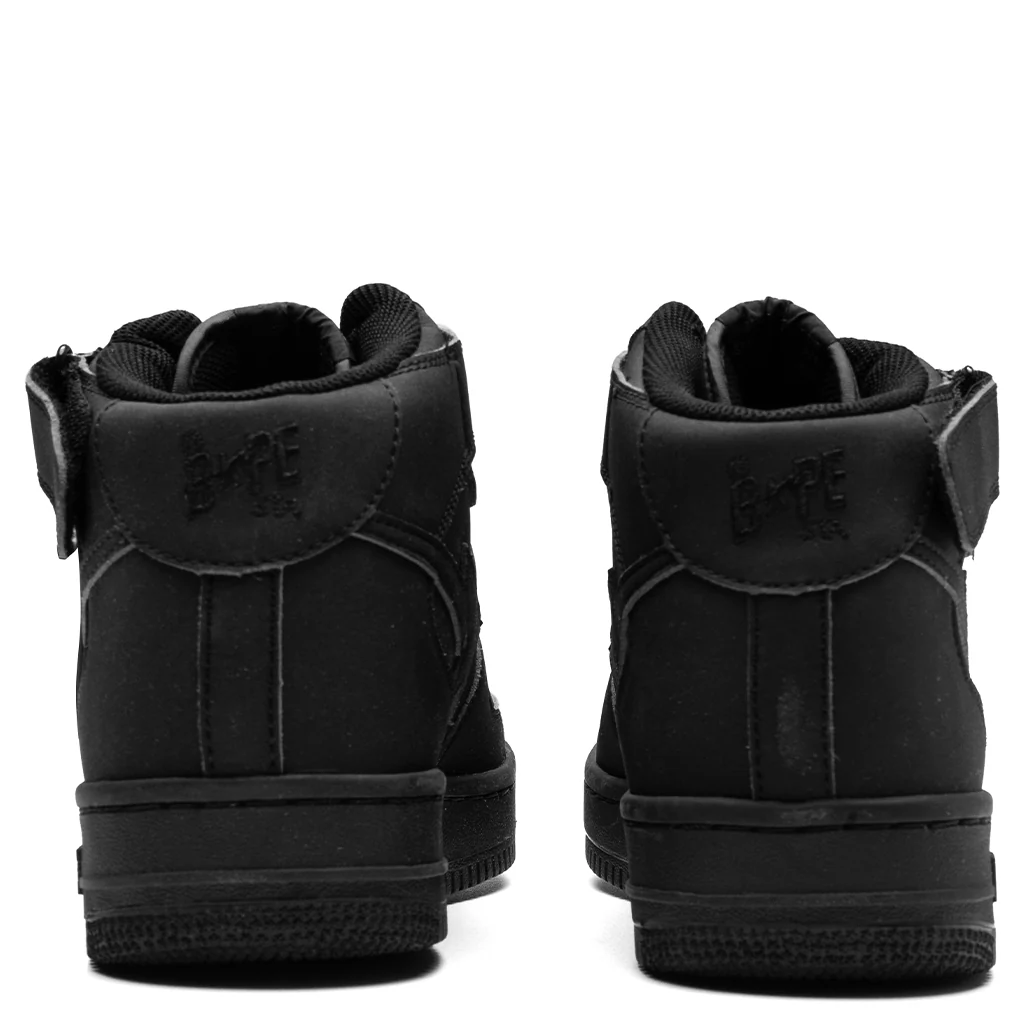 Bape STA Mid Black Suede - Black - Image 4