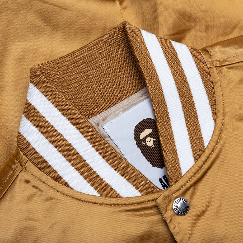 Baseball Varsity Jacket - Beige - Image 3