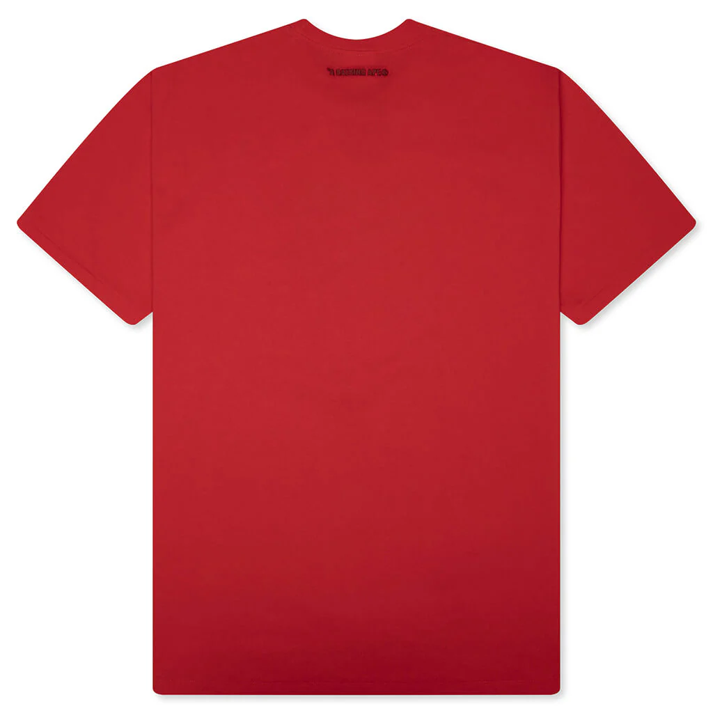 Bathing Ape Logo Relaxed Fit Tee - Red - Image 2
