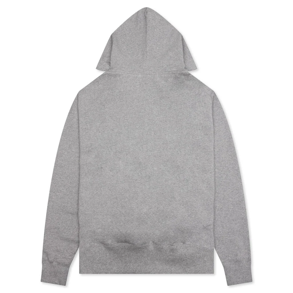 College Relaxed Fit Full Zip Hoodie - Gray - Image 2