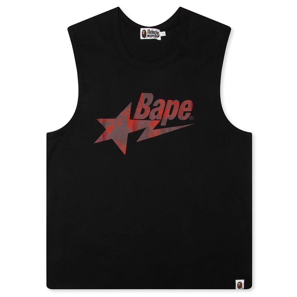Color Camo Bape Sta Tank Top - Black