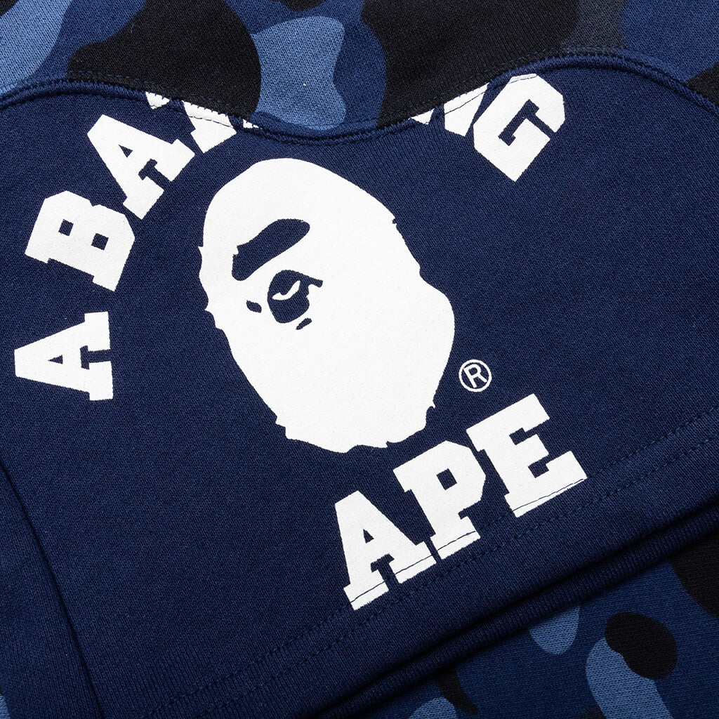 Color Camo Cutting Sweat Shorts - Navy - Image 4