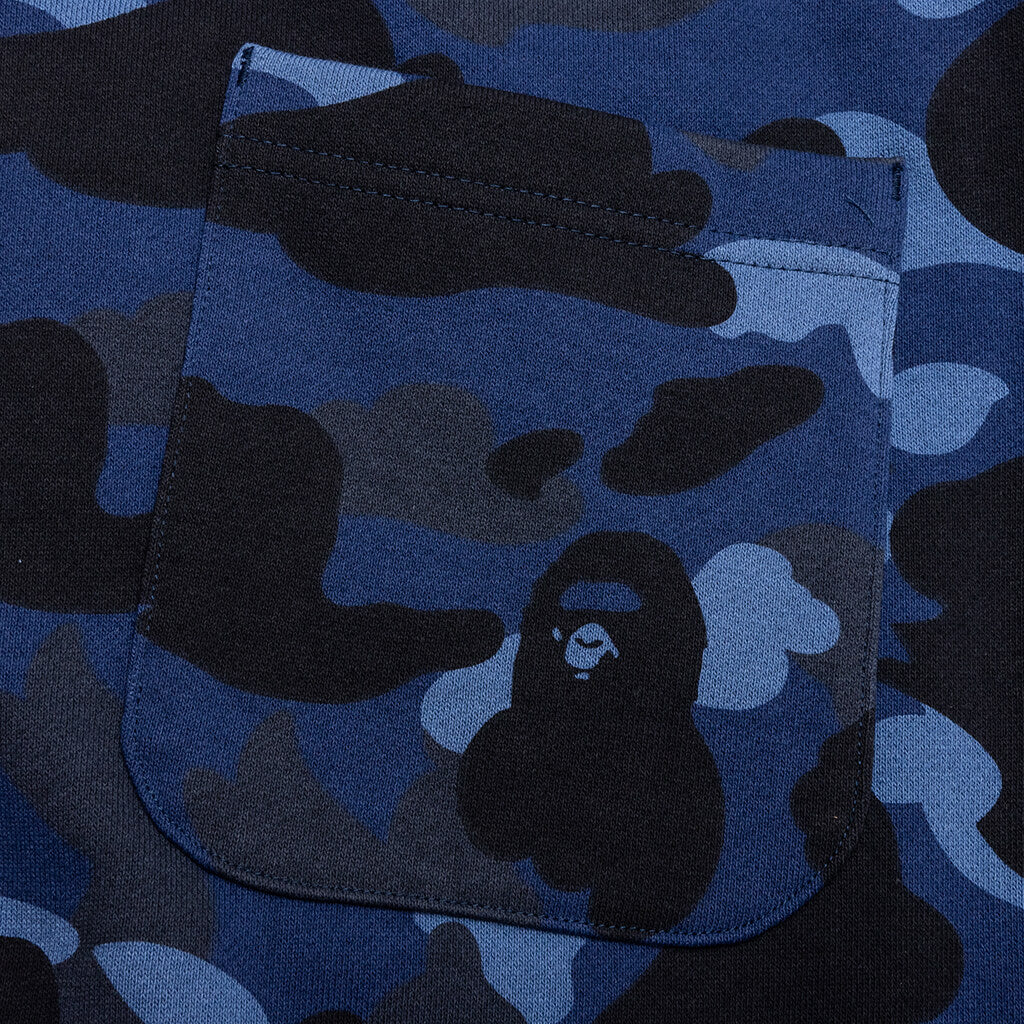 Color Camo Cutting Sweat Shorts - Navy - Image 6