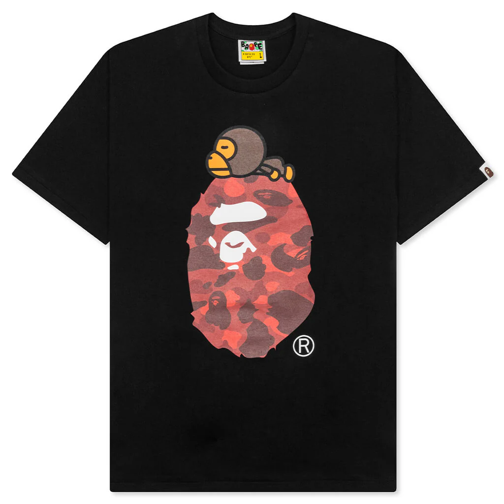 Color Camo Milo on Big Ape Tee - Black/Red