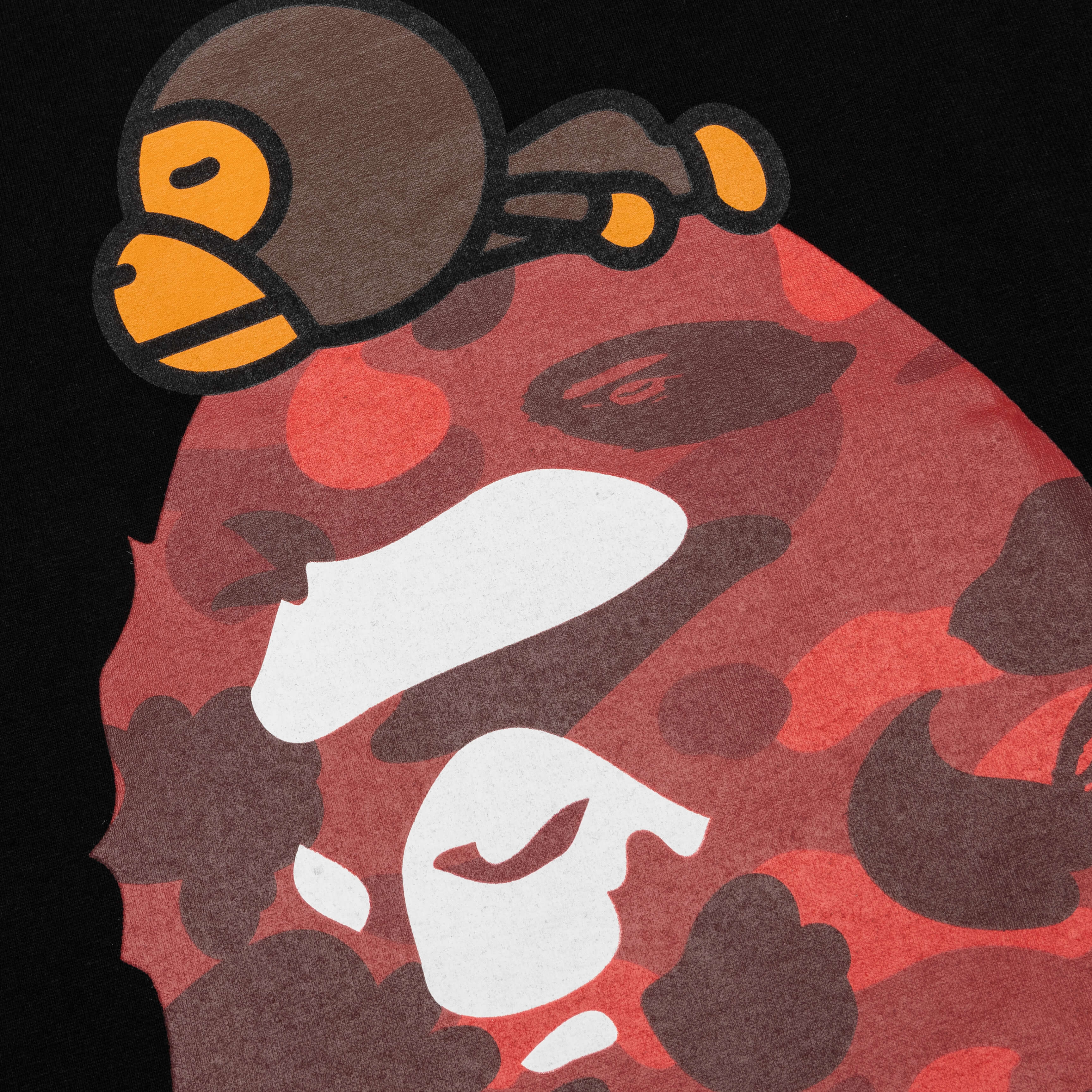 Color Camo Milo on Big Ape Tee - Black/Red - Image 4