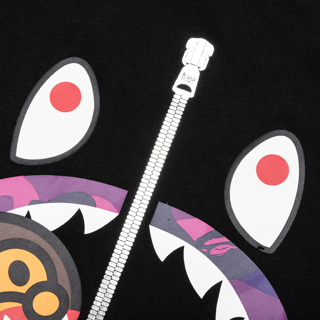 Color Camo Milo Shark Tee - Black/Purple - Image 3