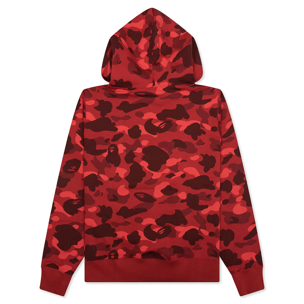 Color Camo Pullover Hoodie - Red - Image 2