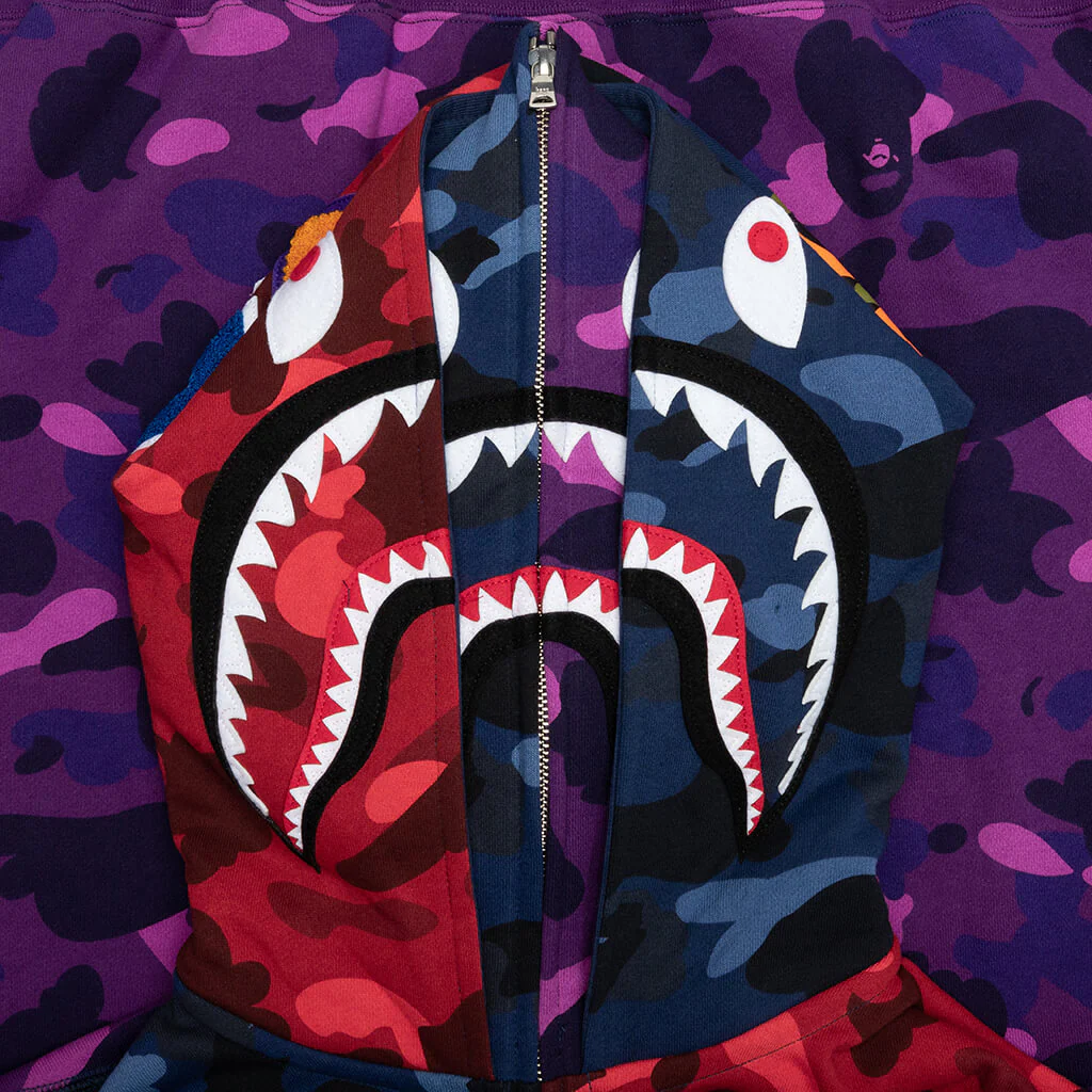 Crazy Shark Wide Fit Full Zip Double Hoodie - Multi - Image 4