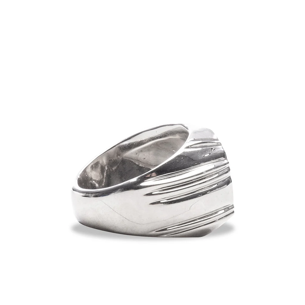 Rhinestone Ape Head Ring - Silver - Image 2