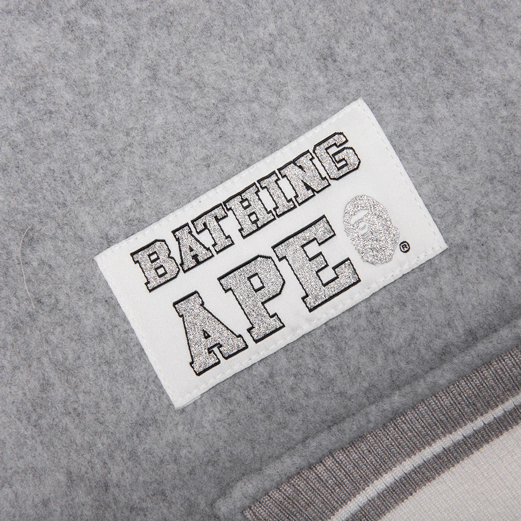 Bape Varsity Jacket - Grey - Image 3