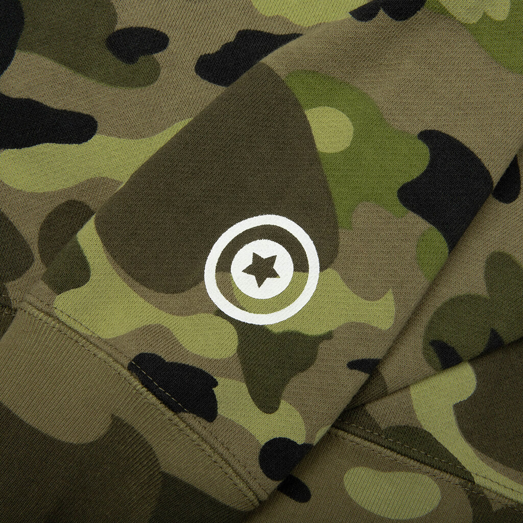 Graduation Camo Shark Full Zip Hoodie - Olive Drab - Image 4