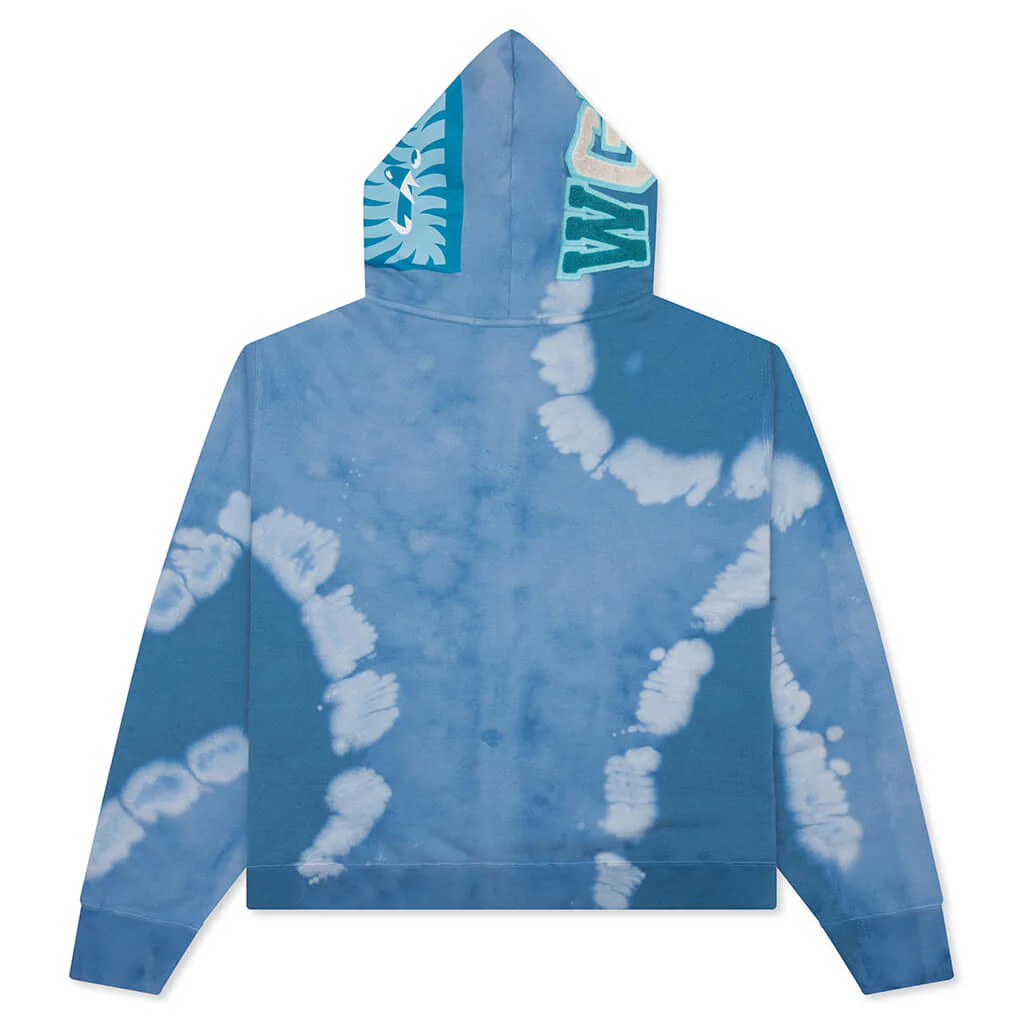 Hand Dye Shark Full Zip Hoodie - Blue - Image 2