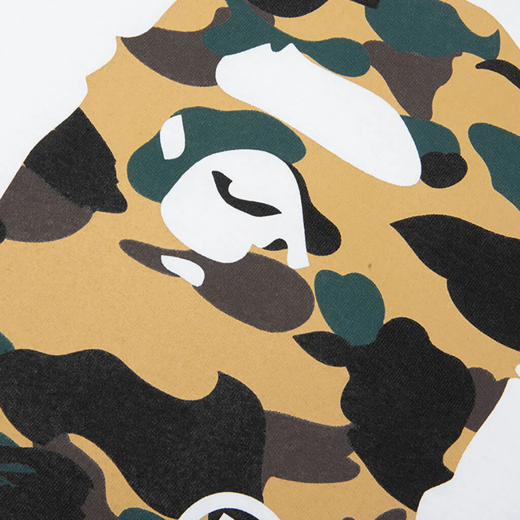 Kids 1st Camo Big Ape Head L/S Tee - White/Yellow - Image 3