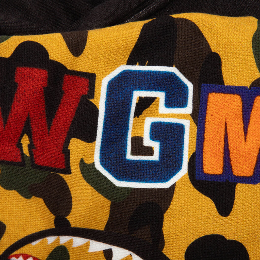 Kids 1st Camo Shark Hoodie Print Sweat Varsity Jacket - Black - Image 7