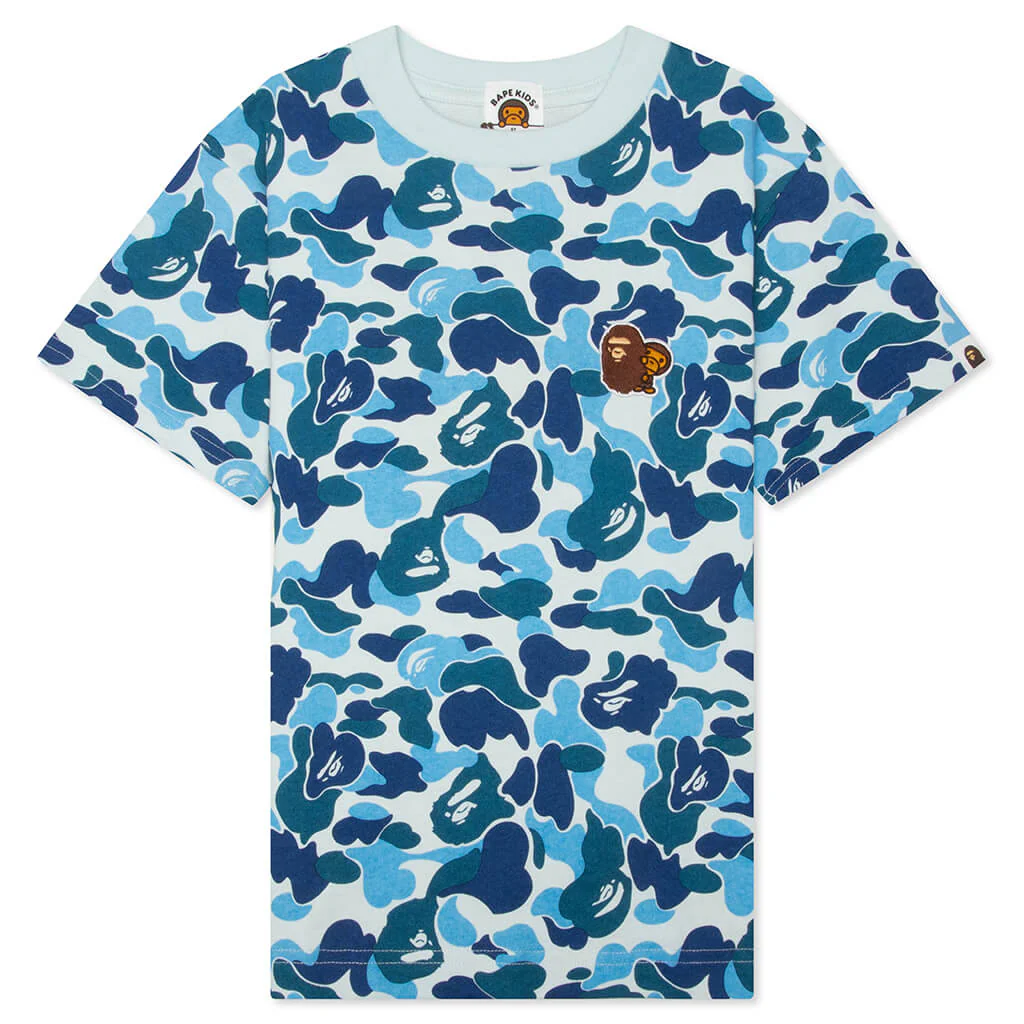 Kids ABC Camo Ape & Milo One Point Tee - Blue