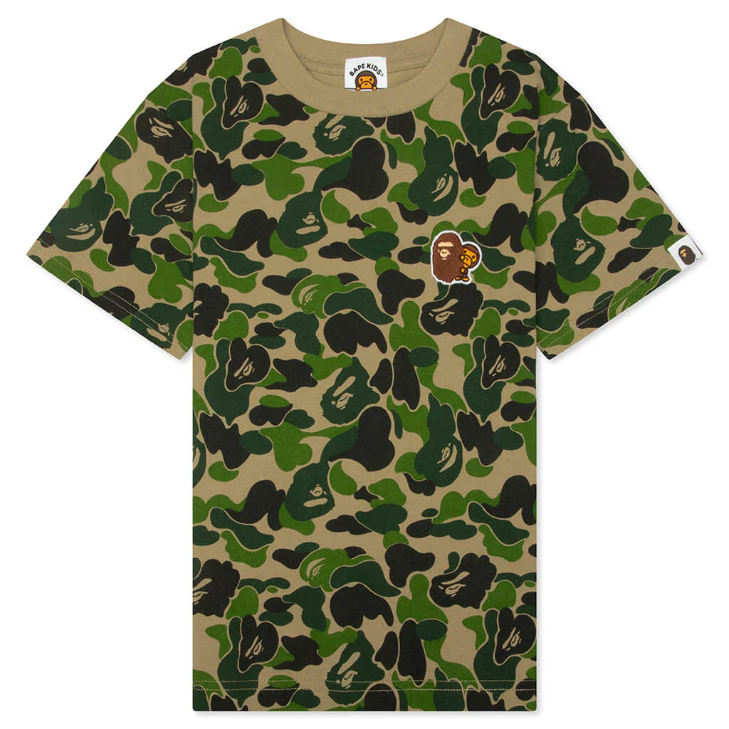 Kids ABC Camo Ape & Milo One Point Tee - Green