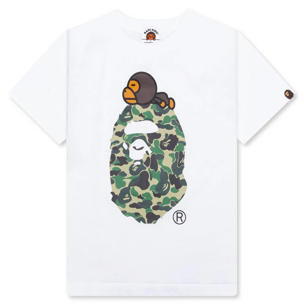 Kid's ABC Camo Milo on Big Ape Tee - White/Green