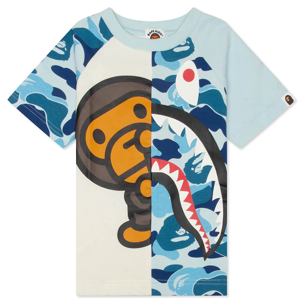 Kids ABC Camo Shark Milo Tee - Blue