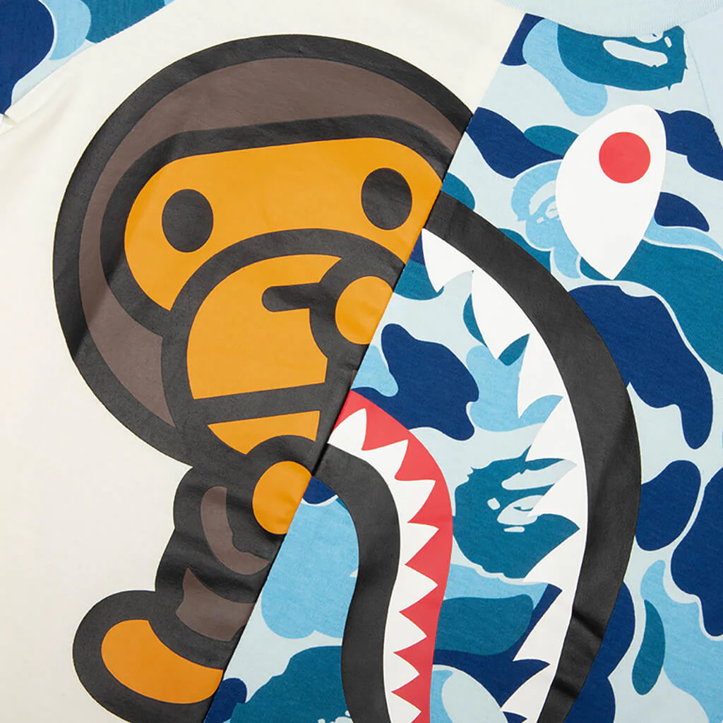 Kids ABC Camo Shark Milo Tee - Blue - Image 3