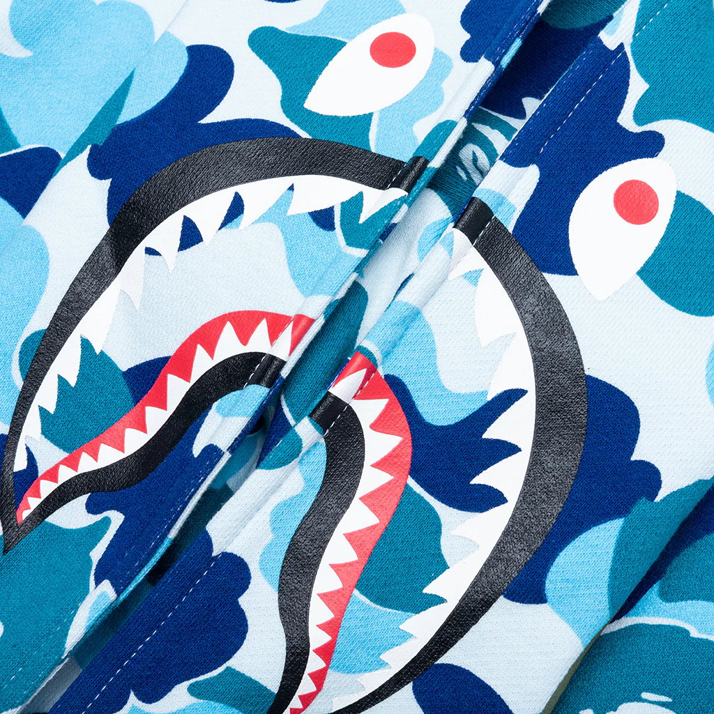 Kid's Abc Camo Shark Zip Hoodie - Blue - Image 3