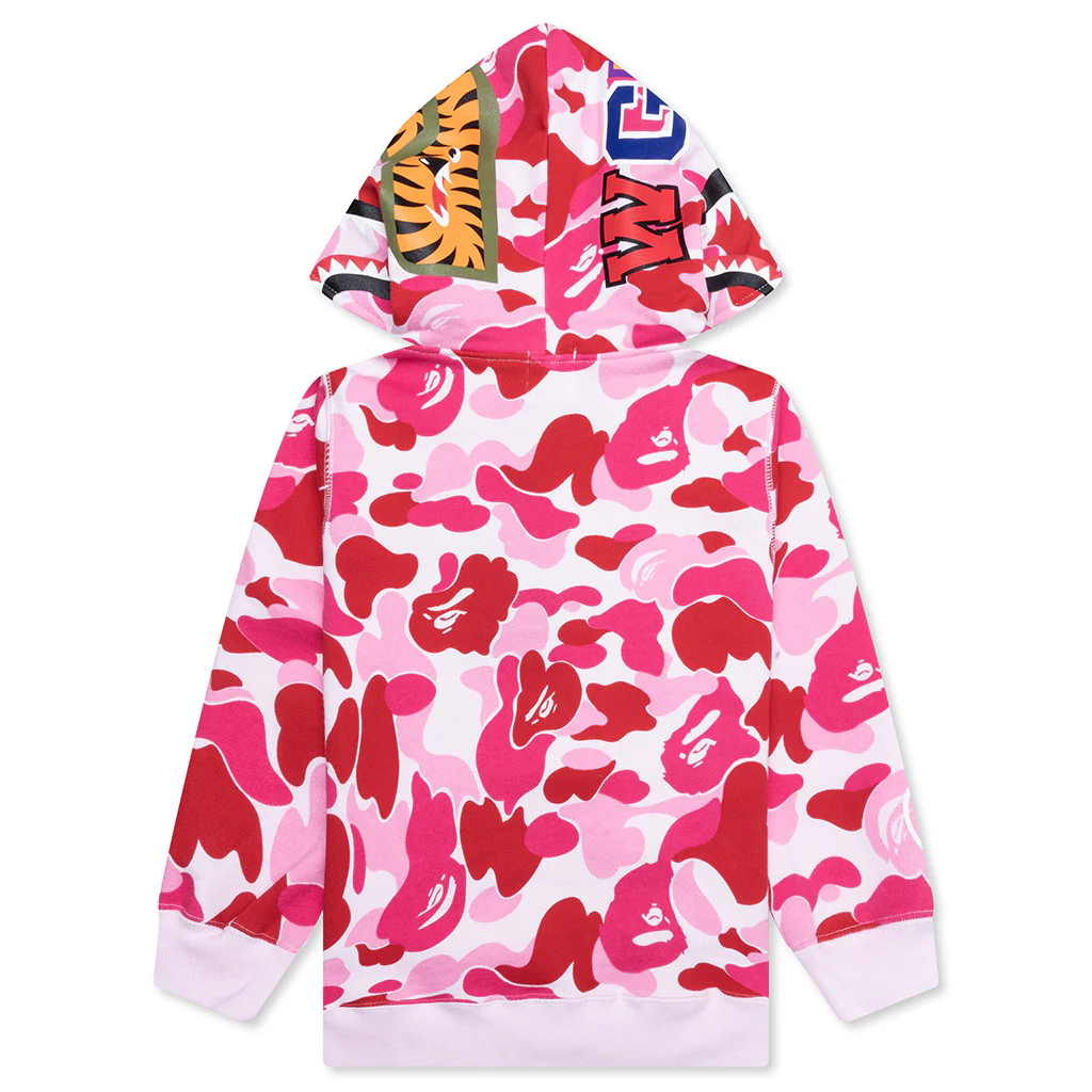 Kid's Abc Camo Shark Zip Hoodie - Pink - Image 2