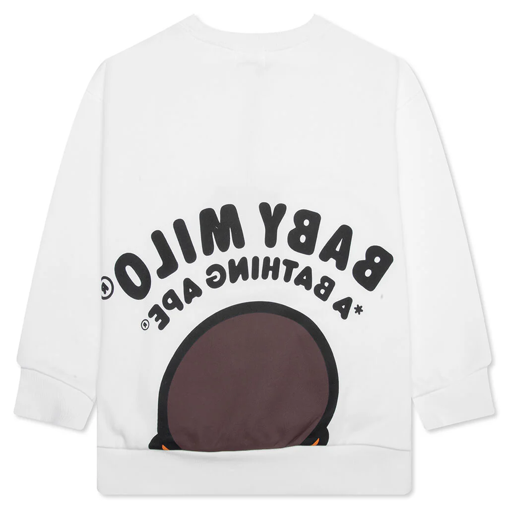 Kid's Baby Milo Relaxed Fit Crewneck Sweatshirt - White - Image 2