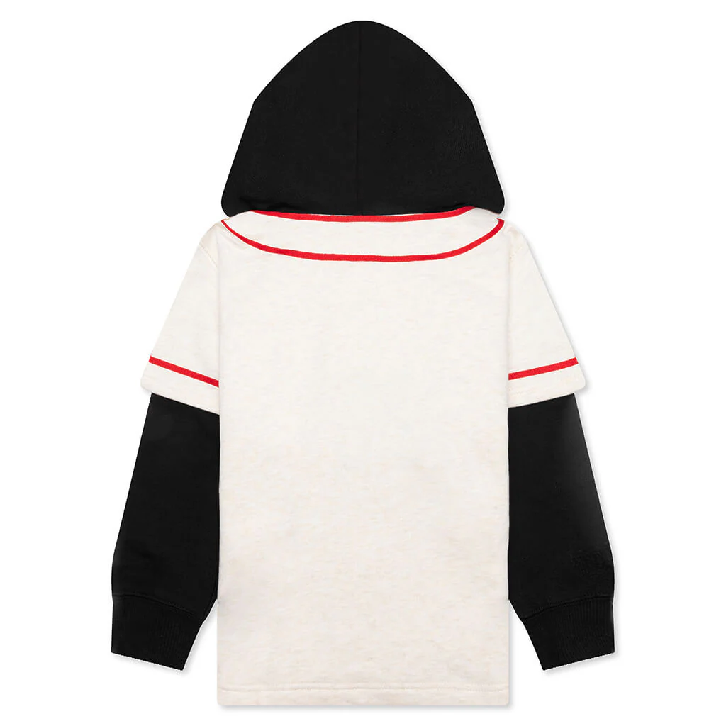 Kid's Bape Logo Layered Baseball Sweatshirt - Ivory - Image 2