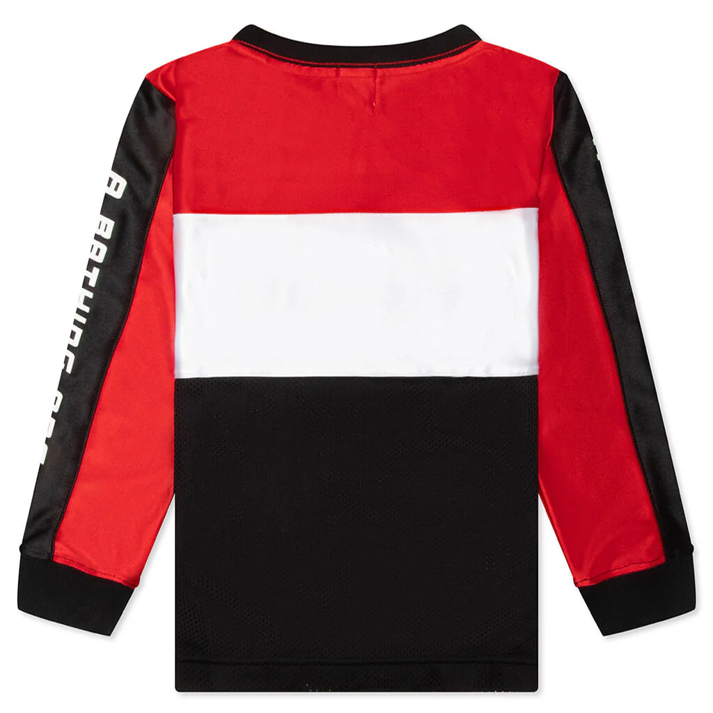 Kids BAPE Mesh L/S Tee - Red - Image 2