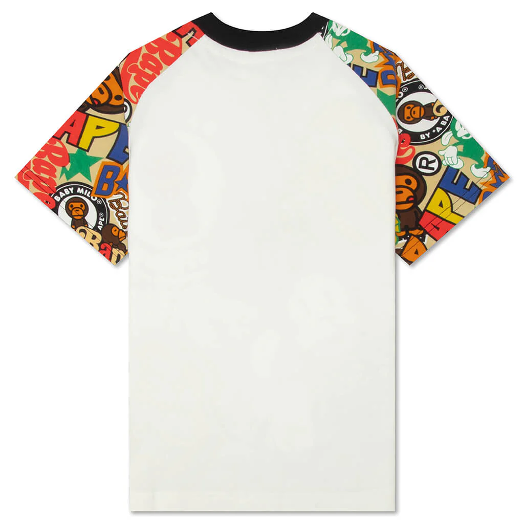 Kids Bape Milo Assorted Print Tee - White - Image 2