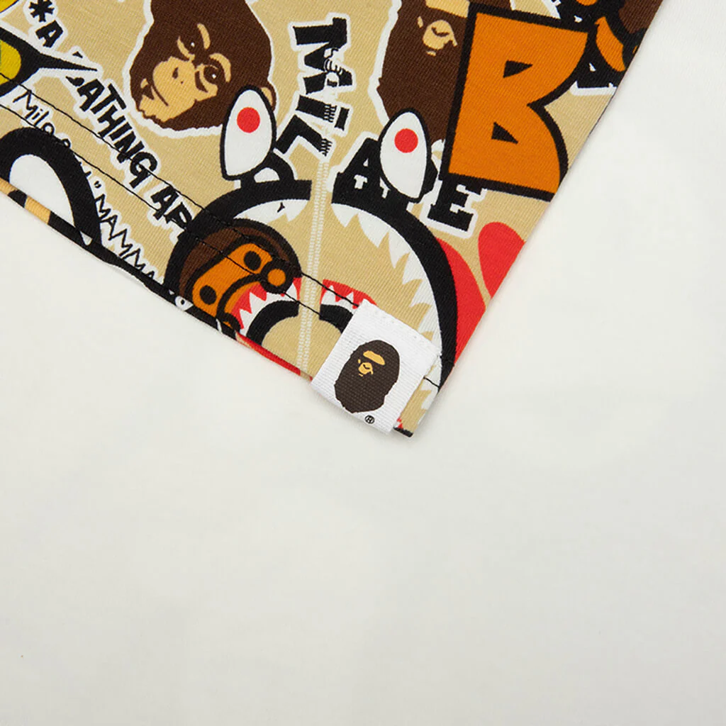 Kids Bape Milo Assorted Print Tee - White - Image 4