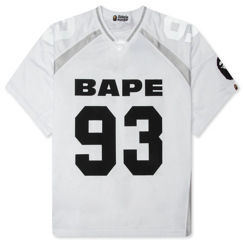 Line Camo Jacquard Relaxed Fit Football Jersey - White