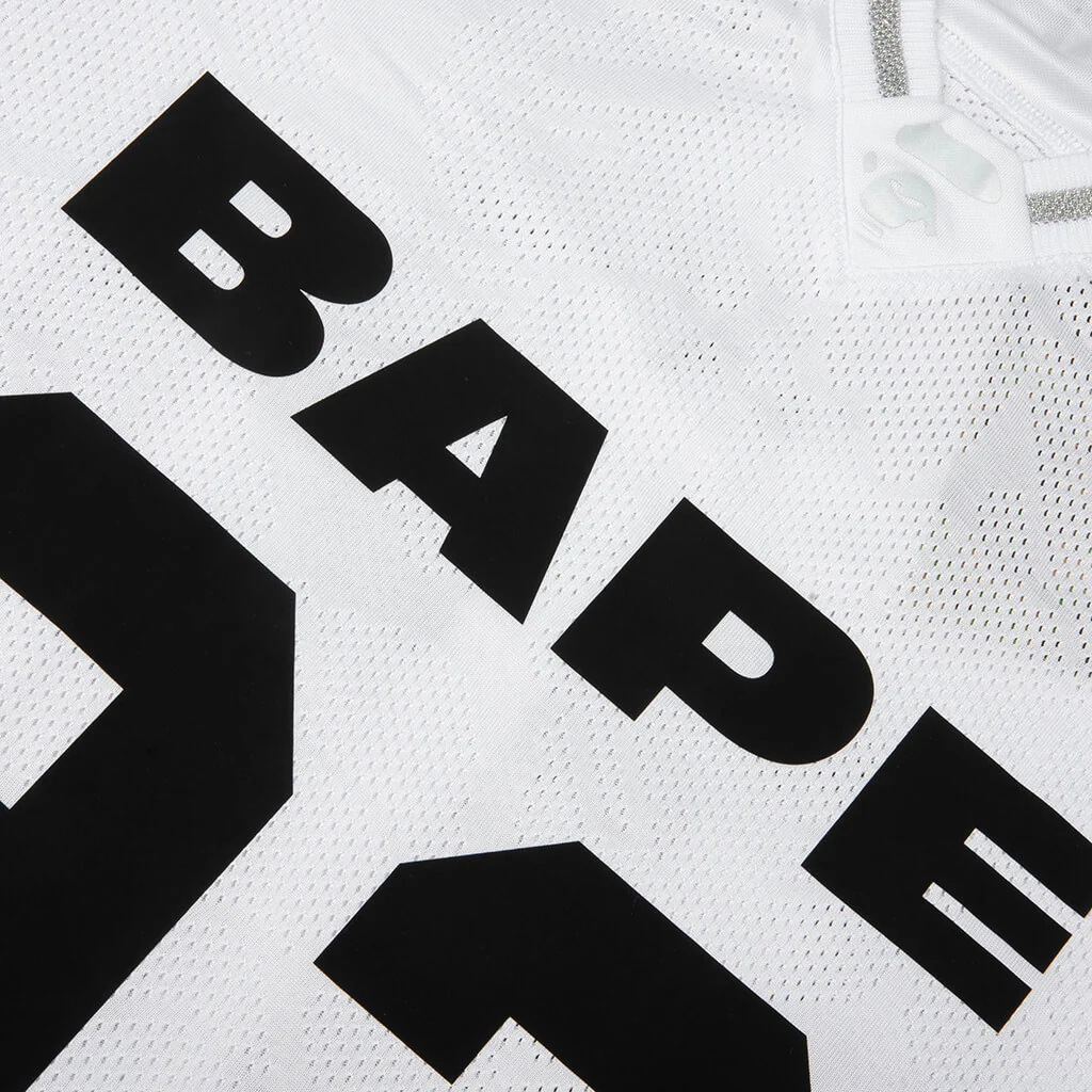 Line Camo Jacquard Relaxed Fit Football Jersey - White - Image 3